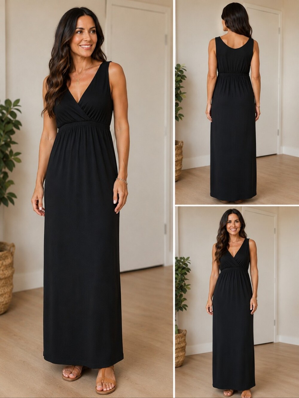 Matty M Ladies' Long Maxi Black Dress Size L